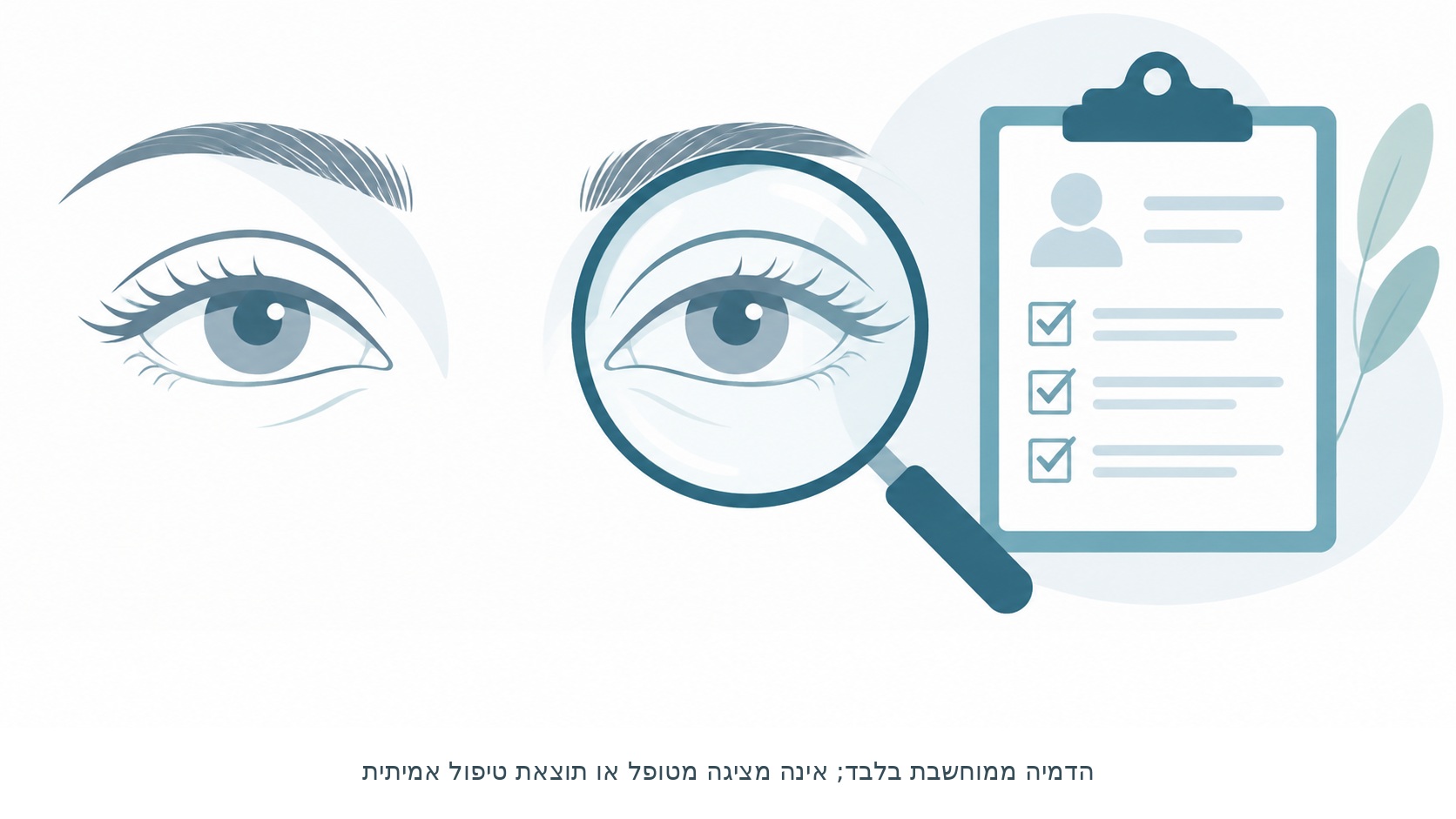 איור מושגי של בדיקת עין, הדמיה ממוחשבת בלבד