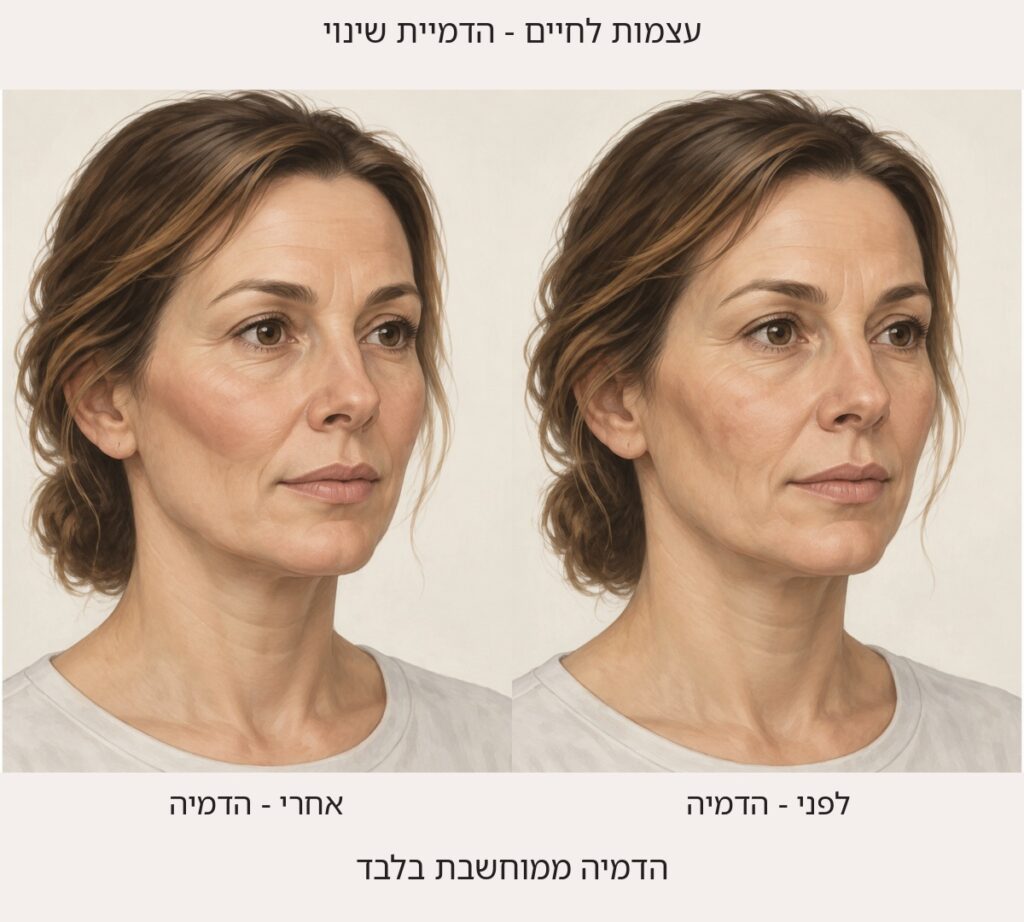 איור: הדגשת עצמות הלחיים
