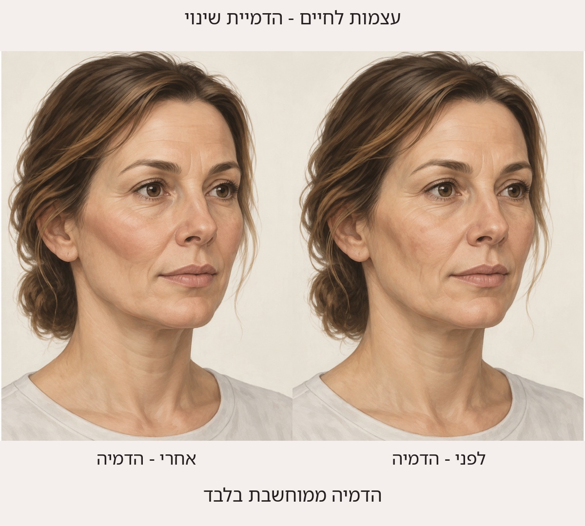 הדמיה ממוחשבת בלבד, לפני מימין ואחרי משמאל