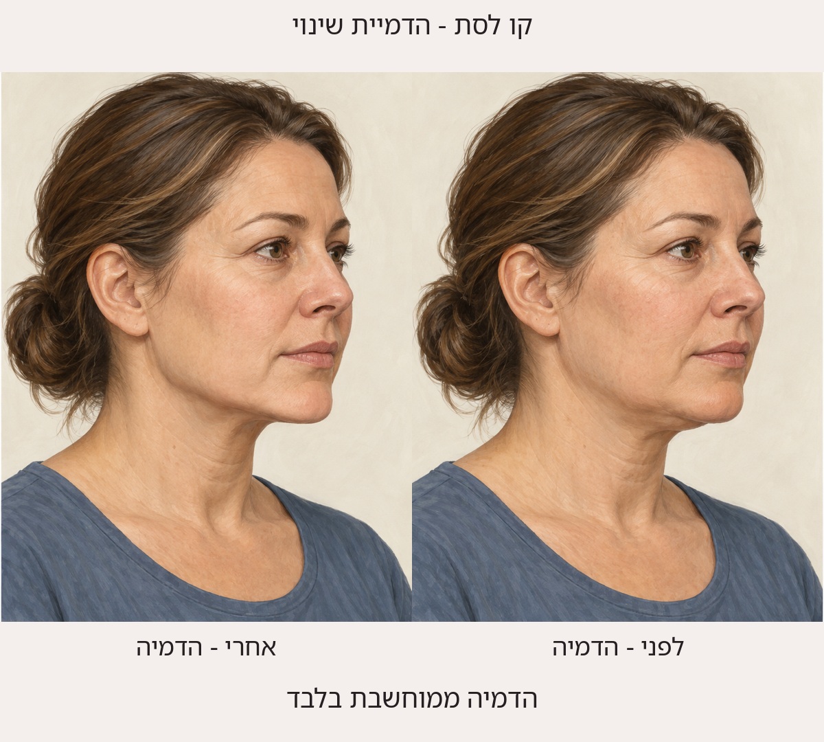 הדמיה ממוחשבת בלבד, לפני מימין ואחרי משמאל