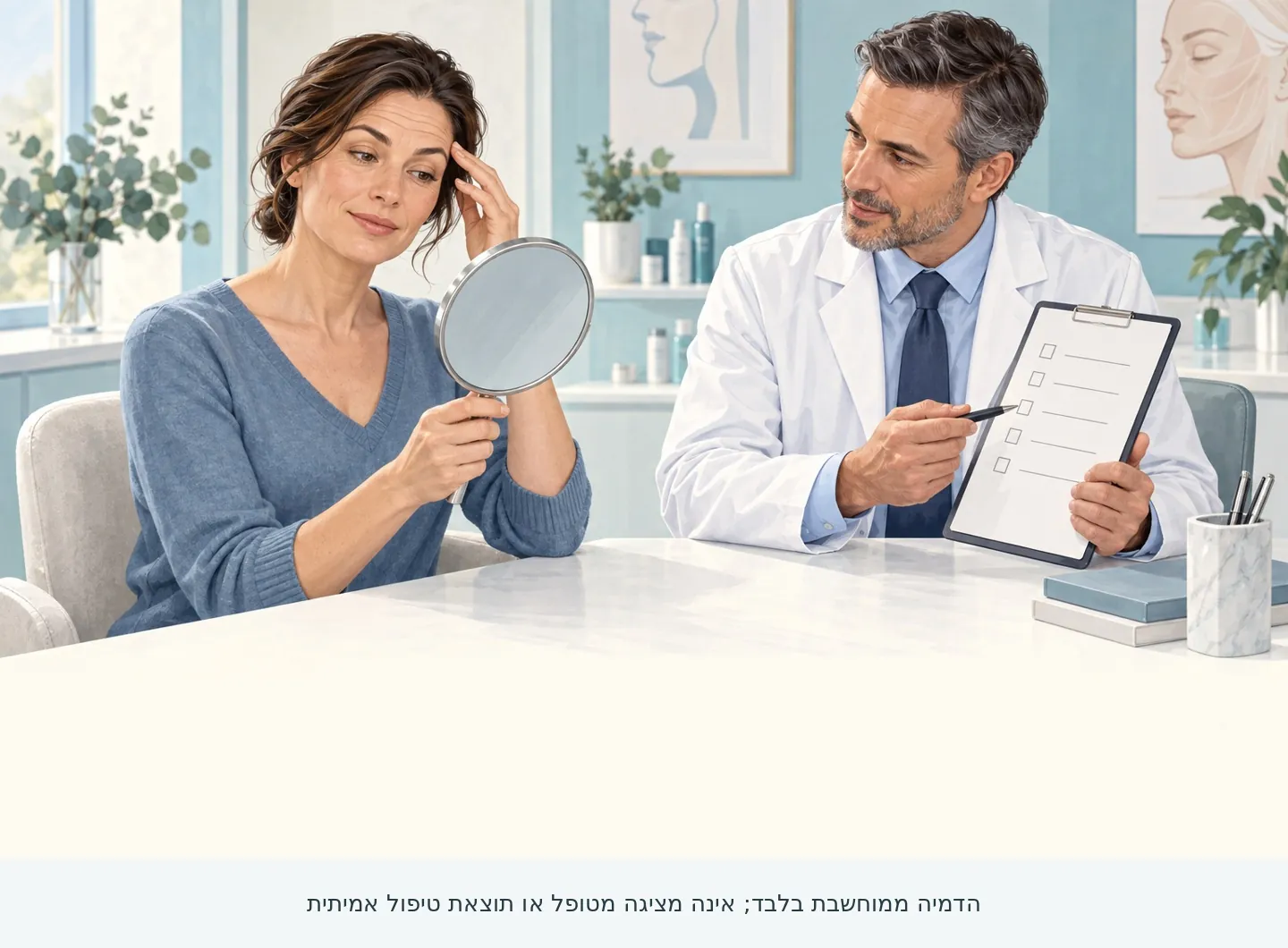 בוטוקס בפעם הראשונה, איור ייעוץ רפואי להמחשה בלבד