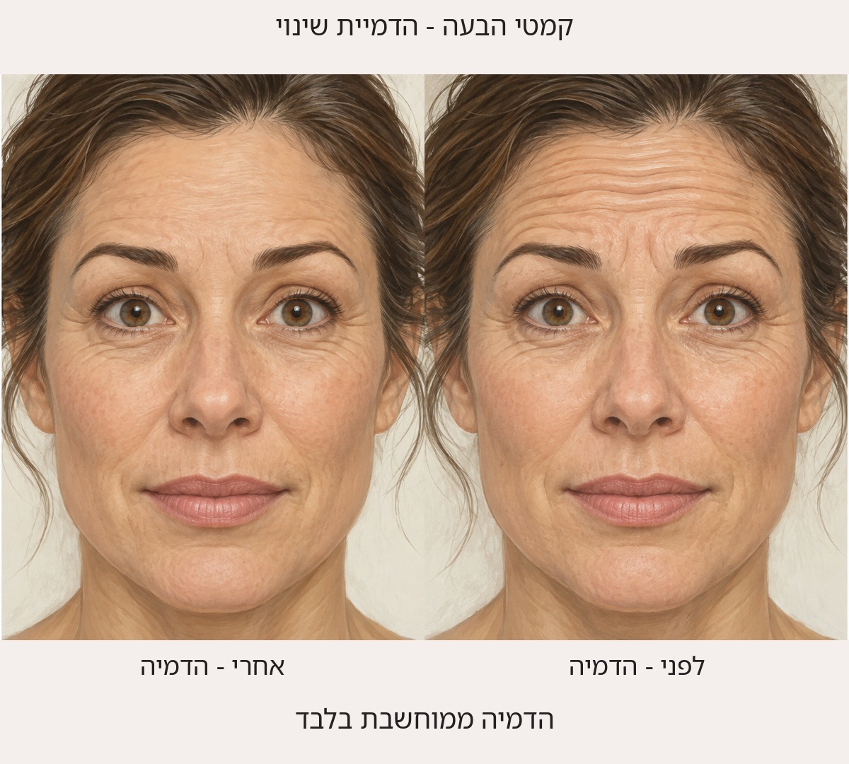 הדמיה ממוחשבת בלבד, לפני מימין ואחרי משמאל