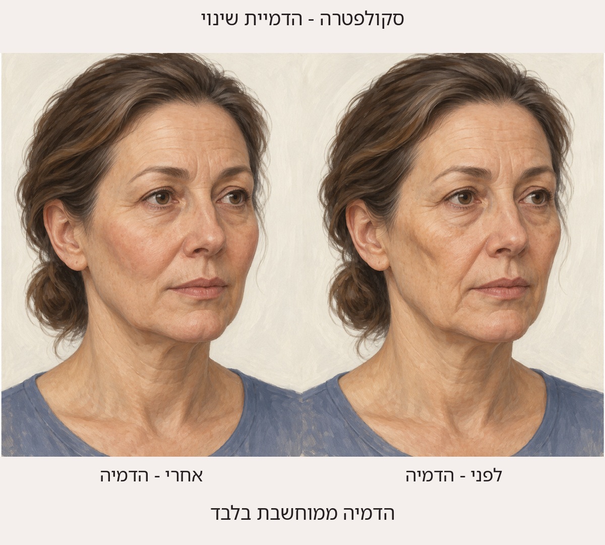 הדמיה ממוחשבת בלבד, לפני מימין ואחרי משמאל