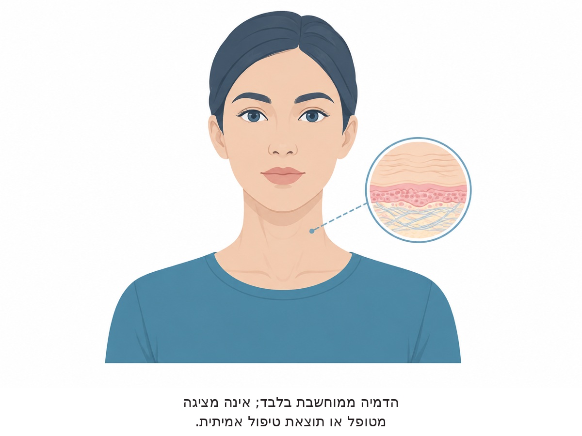 איור המחשה ממוחשב של עור הצוואר