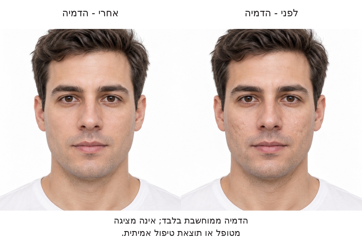 הדמיה ממוחשבת בלבד; אינה מציגה מטופל או תוצאת טיפול אמיתית
